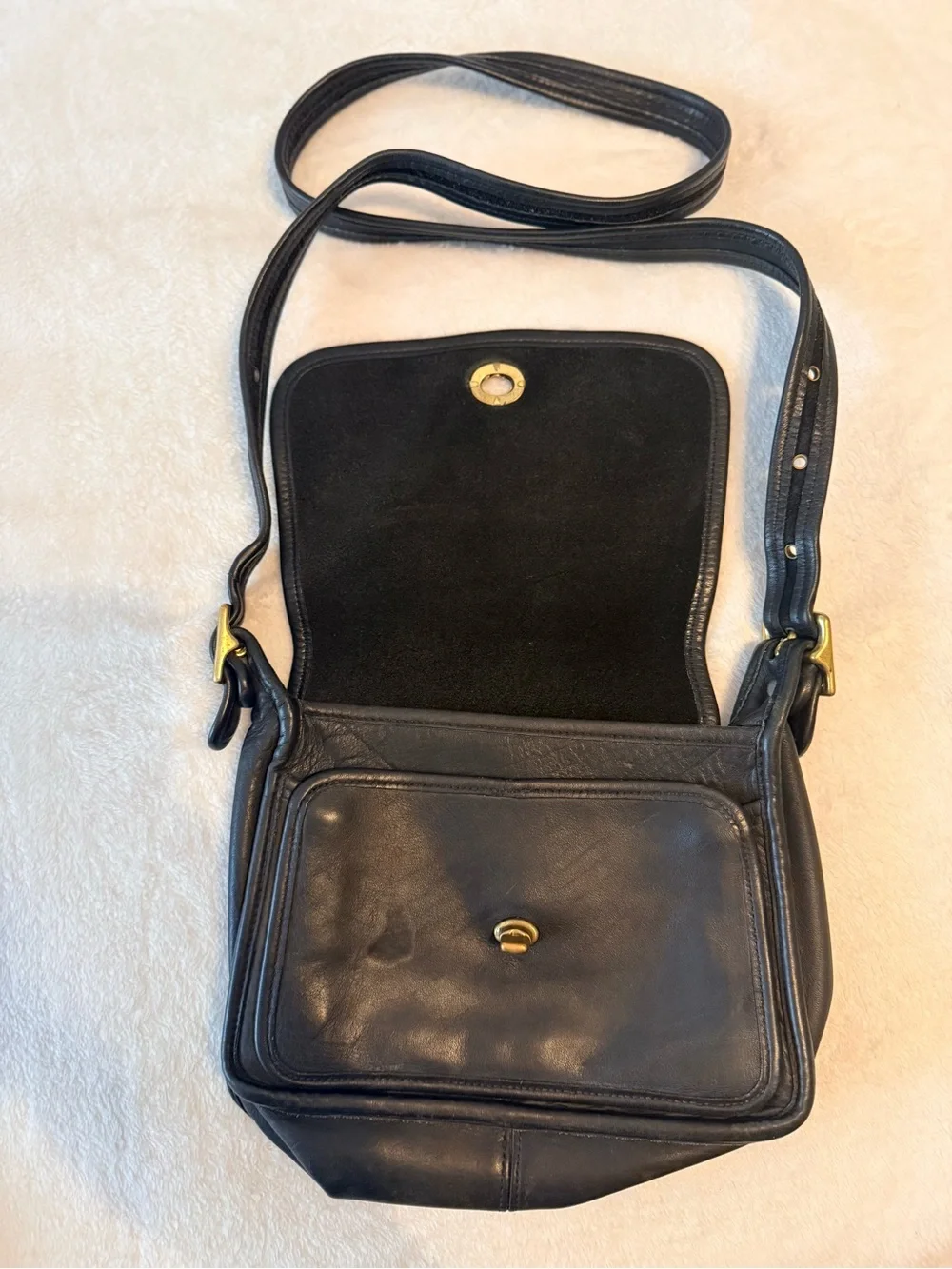 Coach Rambler Black Leather Crossbody Bag